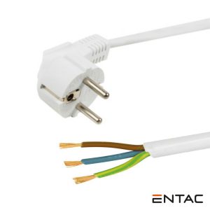 Cabo Alimentação Schuko Macho 3G1.5 1.5m Branco ENTAC - (ERWC1.5-1.5-W)