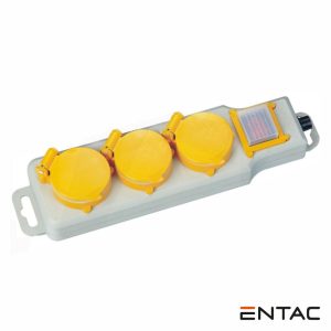 Extensão Elétrica 3x Schuko C/ Interruptor 1.5m IP44 ENTAC - (ESE1.5G3-1.5-SW)