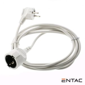 Extensão Tomada Elétrica 3G1.5 1x Schuko 10m Branco ENTAC - (ESECG1.5-10)