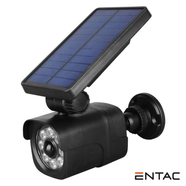 Lâmpada Exterior Solar 4W C/ Sensor PIR E Câmara Falsa ENTAC - (ESLCAM-SMD)