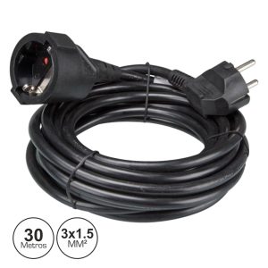 Cabo Extensão Tomada Elétrica 1x Schuko 30m Preto - (EXTC-30M-02BK)