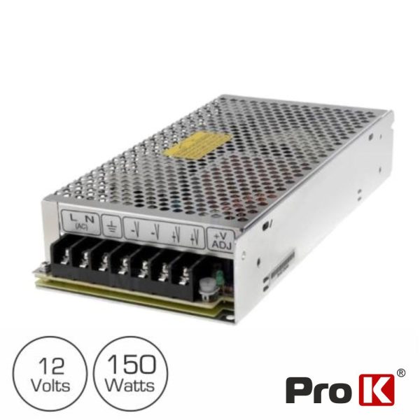 Fonte De Alimentação Industrial 12V 150W 12.5a PROK - (FAI12V-12A(C))