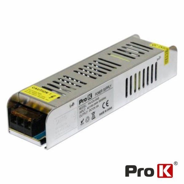 Fonte de Alimentação Industrial Slim 12V 60W 5A PROK - (FAI12V-5AS(N))