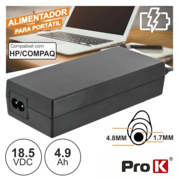 Alimentador P/ Hp 18.5v 4.90a 90W 4.8x1.7mm PROK - (FAS18.5V4.9AB)