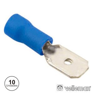 Terminal Faston Macho Isolado 4.8mm 10X Azul - (FBM4)