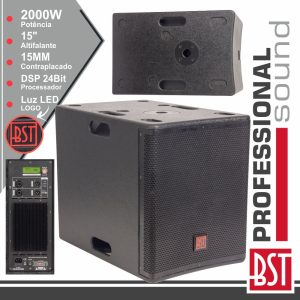 Grave SubWoofer Amplificado Pro 15" 2000W Dsp BST - (FIRST-SA15SDSP2)