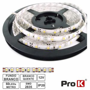 Fita 300 LEDS 2835 Branco Quente 12V 5m IP20 PROK - (FL42WW)