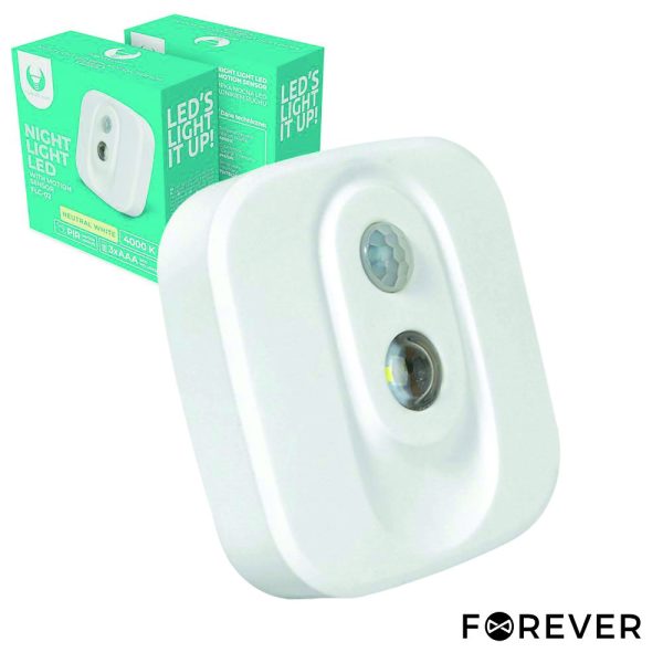 Luz de Presença LED Portátil 4000K C/ Sensor PIR FOREVER - (FLC-02)