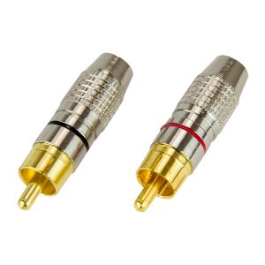 Ficha RCA HQ Macho 2x Preta/Vermelha - (FRCA2-RBK02)