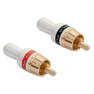 2 Fichas RCA HQ Macho Preta/Vermelha - (FRCA2-RBK)