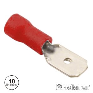 Terminal Faston Macho Isolado 4.8mm 10X Vermelho - (FRM4)