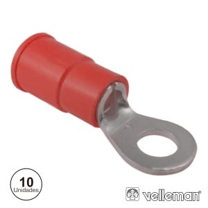 Terminal Redondo Isolado 5.3mm 10X Vermelho VELLEMAN - (FRO5)