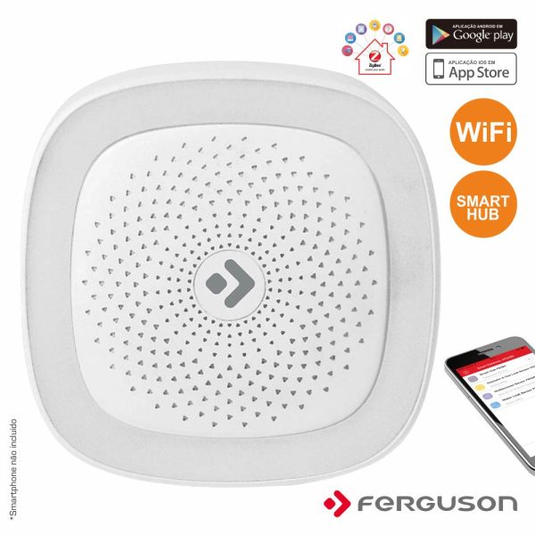 Smart Hub S/ Fios C/ Alarme Luz LED Wifi Zigbee Ferguson - (FS1SH)