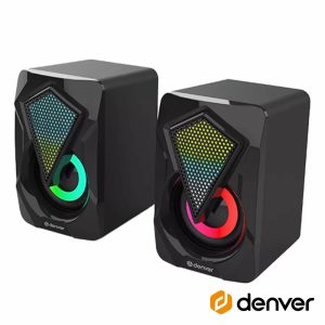 Conjunto 2 Colunas Gaming P/ PC 2.0 2x3W USB DENVER - (GAS-500)