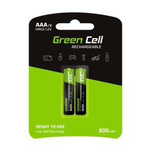 Pilha Recarregável AAA 1.2V 800mA 2x Blister GREEN CELL - (GR08)