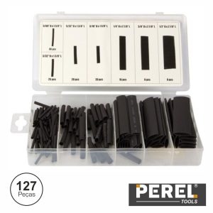 Kit Manga Termo Retráctil Preto 127x Perel - (HAS07)