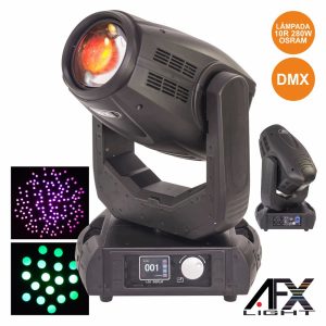 Moving Head 280W 3 Em 1 Beam/Spot/Wash 10R DMX Mic AFXLIGHT - (HOTBEAM-10R)