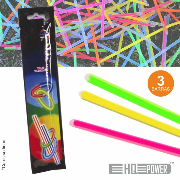 Conjunto 3 Barras Luminescentes Multicor 0.5x20cm HQ POWER - (HQLS10002)