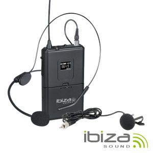 Microfones Headset + Lapela UHF S/ Fios 864.9MHz IBIZA - (HS20-UHFB)