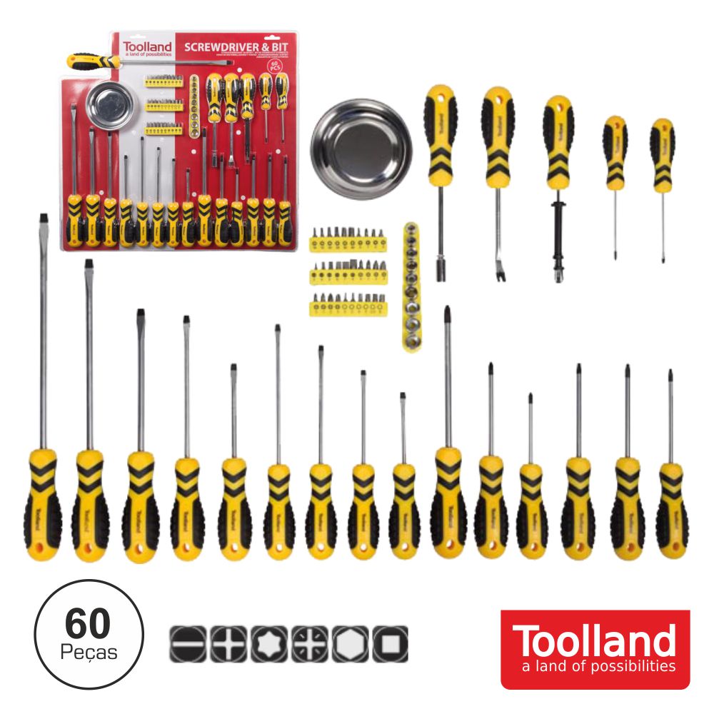 Conjunto De Chaves E Pontas 60x TOOLLAND - (HSET04N)