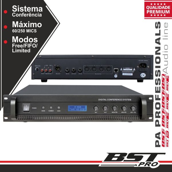 Sistema Conferência 19" 1u Até 60 Mic Mesa - (HT-6600)