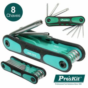 Conjunto De 8 Chaves Torx C/ Furo PROSKIT - (HW-121L)