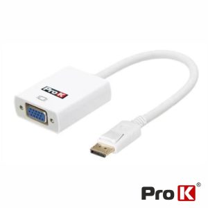 Cabo Displayport Macho / VGA Fêmea PROK - (INF-DISPLAYVGA-WH)