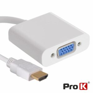 Cabo Adaptador HDMI -> VGA Branco PROK - (INF-HDMIVGA05WH)