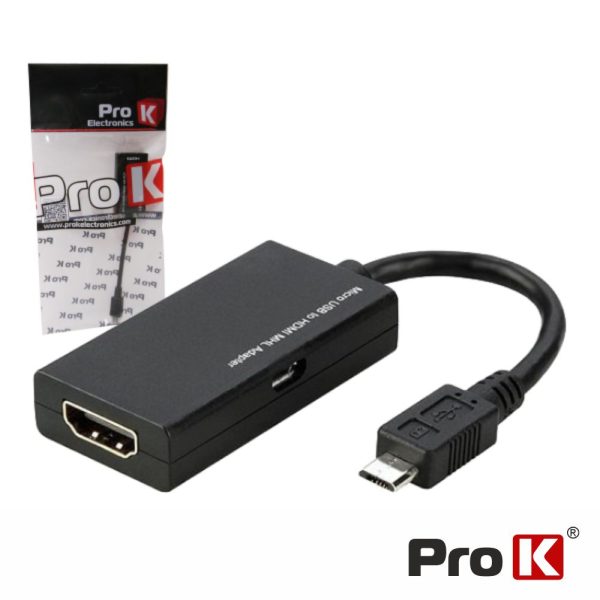 Conversor Mhl P/ HDMI Fêmea Preto PROK - (INF-MHLHDMI)