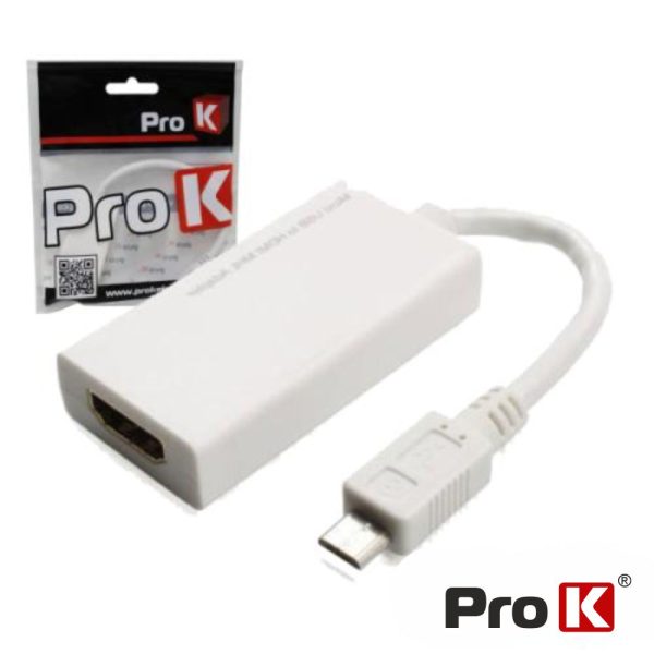 Conversor Mhl P/ HDMI Fêmea Branco PROK - (INF-MHLHDMIW)