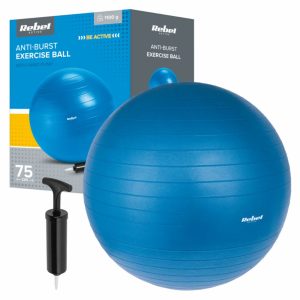 Bola de Ginástica Ø75cm Azul C/ Bomba REBEL - (INVGB919)