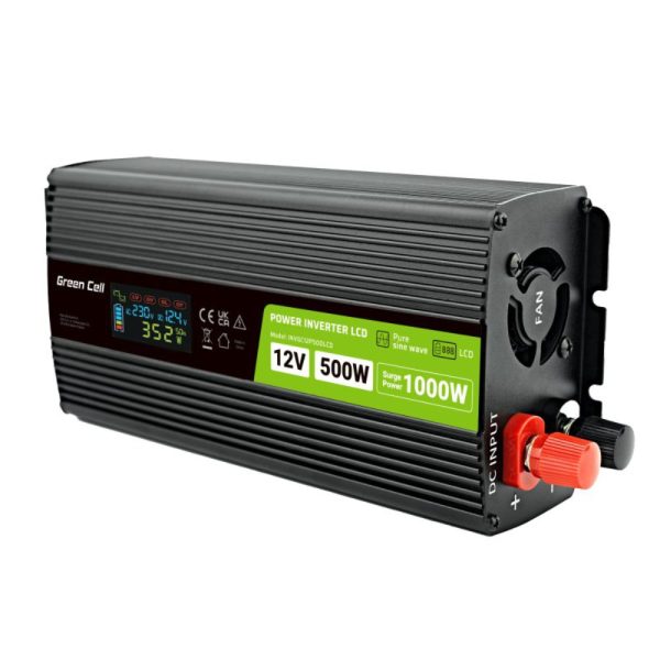 Conversor 12V-230V 500W Onda Pura C/ LCD GREEN CELL - (INVGC12P500LCD)