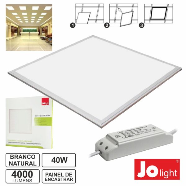 Painel LEDS Quadrado 40W 600x600mm 4000k 4000lm Jolight - (JO395/6060/07NW)