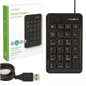 Teclado Numérico USB Portátil 23 Teclas C/ Cabo 1.5m - (KBNM100BK)