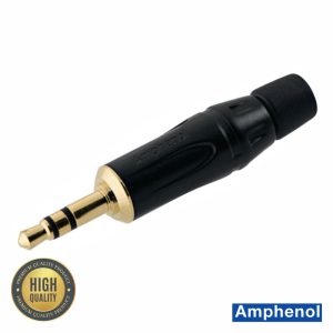 Ficha Jack 3.5mm Macho Stereo Dourada AMPHENOL - (KS3PC-AU)