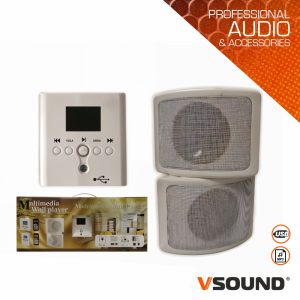 Pack Amplificador Mp3 Com 2 Colunas VSOUND - (KWALLMP3)