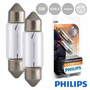 Lâmpada P/ Automóvel 12V C5W Sv8.5 5W Vision 45lm Philips - (LAMP-C5W-PH)