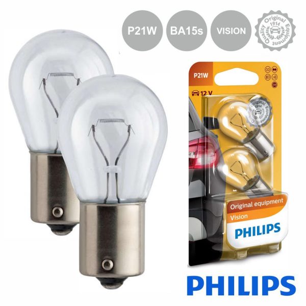 Lâmpada P/ Automóvel 12V P21W Ba15s Vision Philips - (LAMP-P21W-PH)