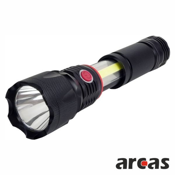 Lanterna Extensível C/ LED Frontal e Lateral 350lm ARCAS - (LANT-EXT-3IN1)