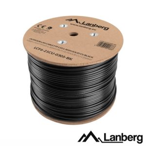 Cabo FTP CAT6 4xAWG23 Rígido CU 305m Preto Exterior LANBERG - (LCF6-21CU-0305-BK)