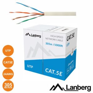 Cabo U/UTP CAT5E 4xAWG24 Flexivel 305m Cinzento LANBERG - (LCU5-11CC-0305-S)