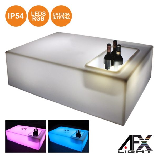 Mesa LED P/ Exterior Comando RGB Bat Ip54 AFXLIGHT - (LED-SQUARETABLE)