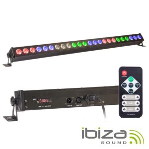 Barra De LEDS 24 LEDS RGBW 4W DMX Comando IBIZA - (LEDBAR24-RC)