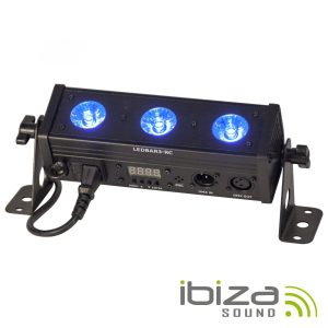 Barra De LEDS C/ Strobe 3 LEDS RGBW 8W DMX Comando IBIZA - (LEDBAR3-RC)