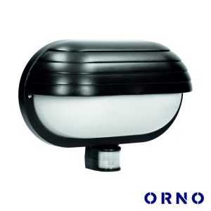 Aplique Oval C/ Sensor Movimento PIR E27 IP44 Preto ORNO - (LF-1/B)