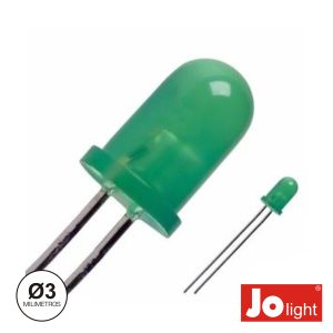 LED 3mm Verde Difuso Intermitente Jolight - (LL0340G-D)