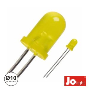 LED 10mm Alto Brilho Amarelo Difuso Jolight - (LL1010Y-D)