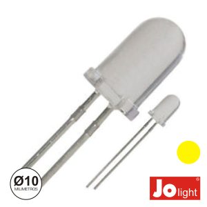 LED 10mm Alto Brilho Amarelo Jolight - (LL1010Y)