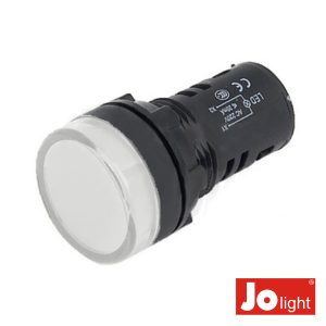 Luz Piloto Redondo De Painel 29mm 230V Branco Jolight - (LL9050-6)