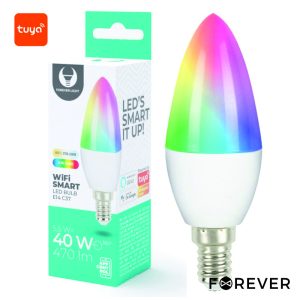 Lâmpada E14 5.5W 230V Vela RGB 470lm WiFi TUYA - (LLE14V05.5RGB(F))